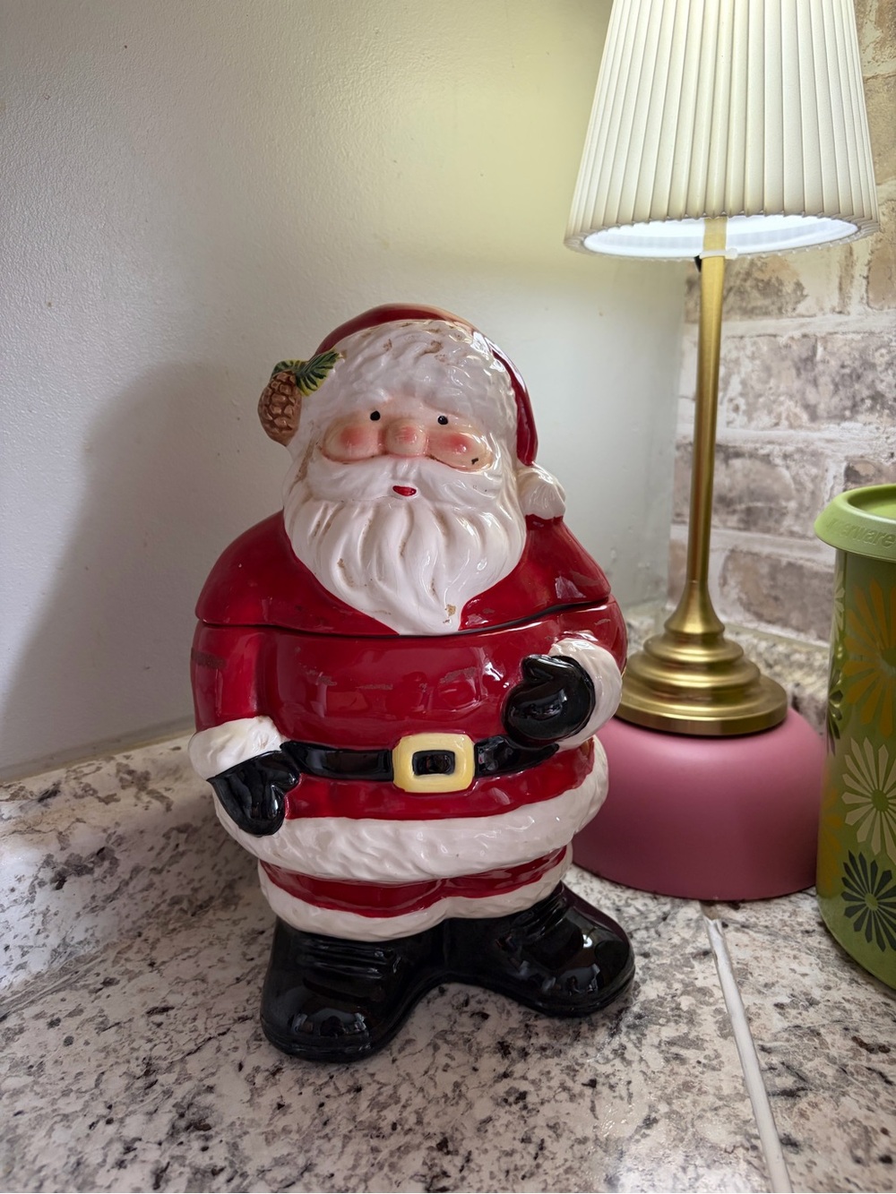 VINTAGE Festive Red Santa Cookie Jar - Classic Holiday Decor